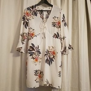 L Bell Sleeve Tunic Dress